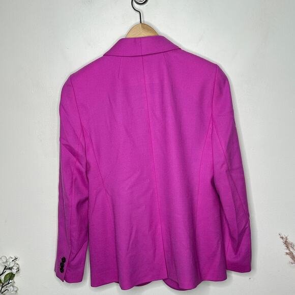 J. CREW Petite Regent Blazer Wool Vivid Fuchsia Pink Sz 4 {O35} - Picture 4 of 7